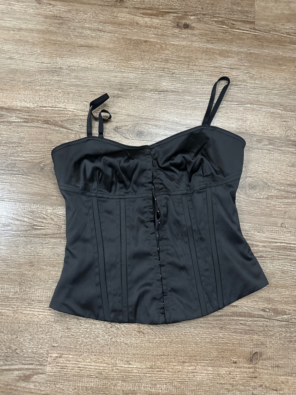 Y2K H&M Black Satin Corset-Style Camisole